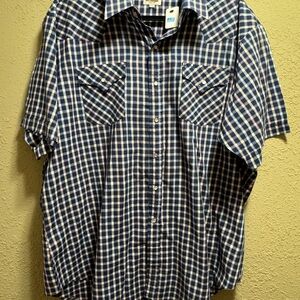 Ely Cattleman Navy and White Plaid Men's Shirt